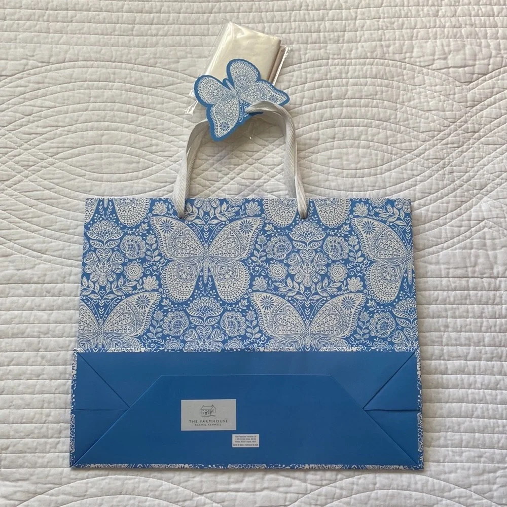 Simply Shabby Chic Set of 6 Gift Bags And Silk Paper Shopping Decor Storage NEW